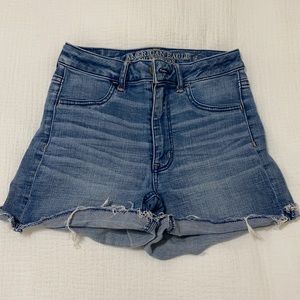 High waisted jean shorts